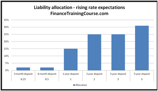 Liability Allocation Strategy for rising Interest Rates - ALM Analysis and Strategy