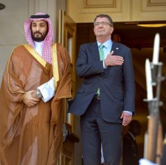Prince Mohammad Bin Salman of Saudi Arabia on his visit to the Pentagon